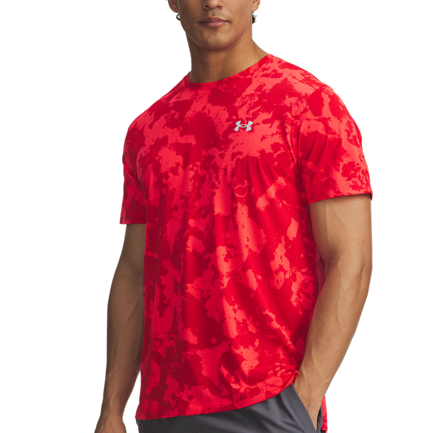 Under Armour Launch Printed Logo Camiseta Racer Red/Red/Reflective