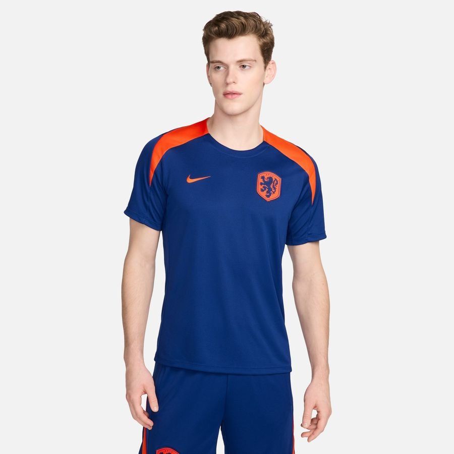 Holanda Camiseta de entrenamiento Dri-FIT Strike - Azul real profundo/Naranja de seguridad