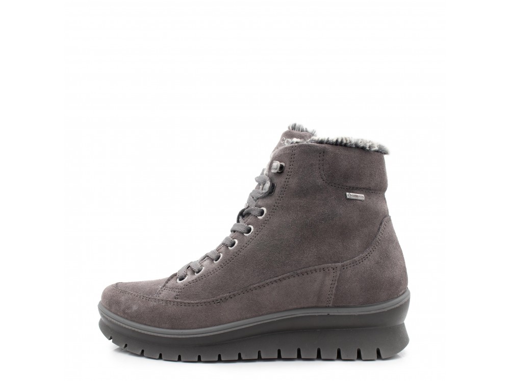 Bota goretex serraje gris con cordón y cremallera Igi&Co