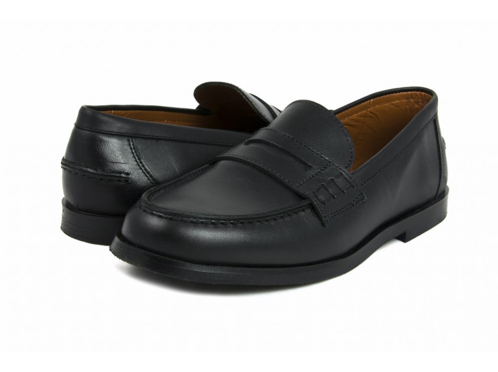 Mocasin piel negro N620 Jeromín