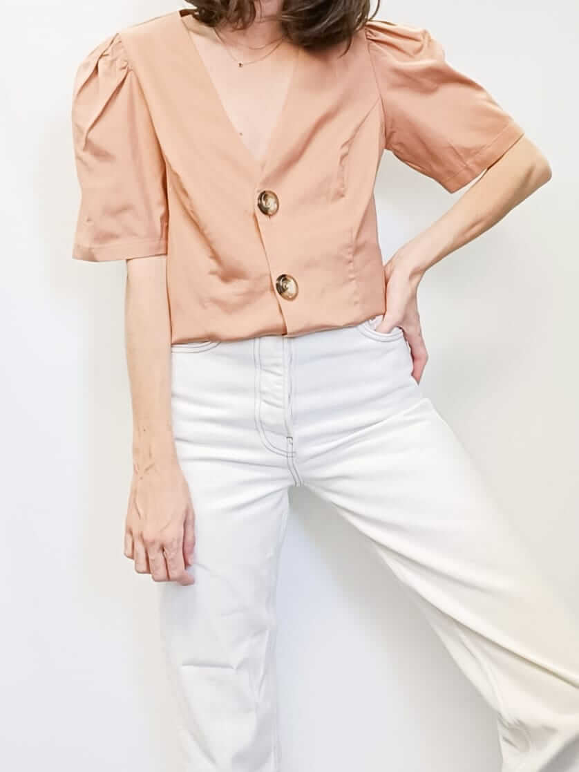 ZARA. Top maquillaje abotonado T.s