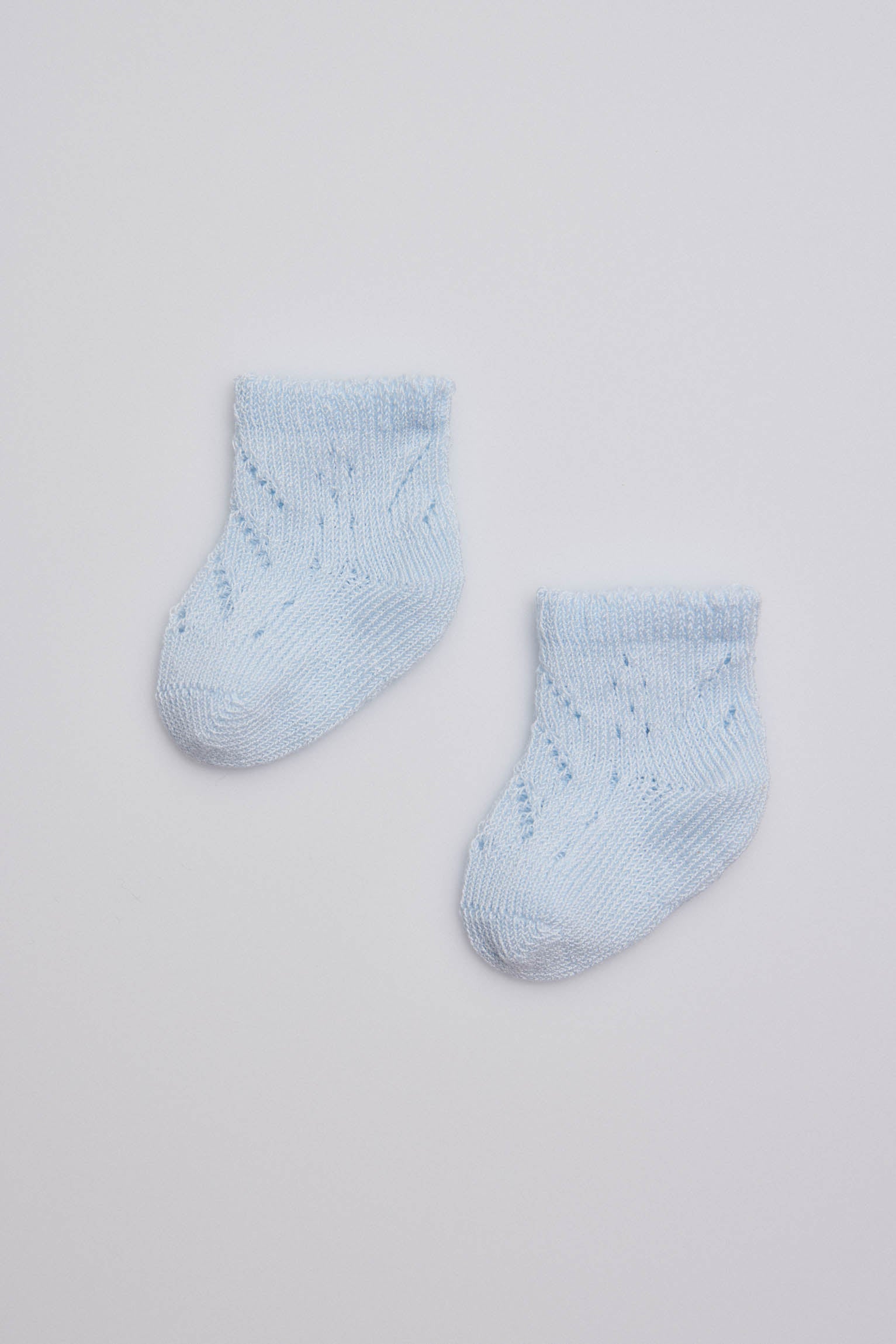 Calcetines perlé recién nacido celeste