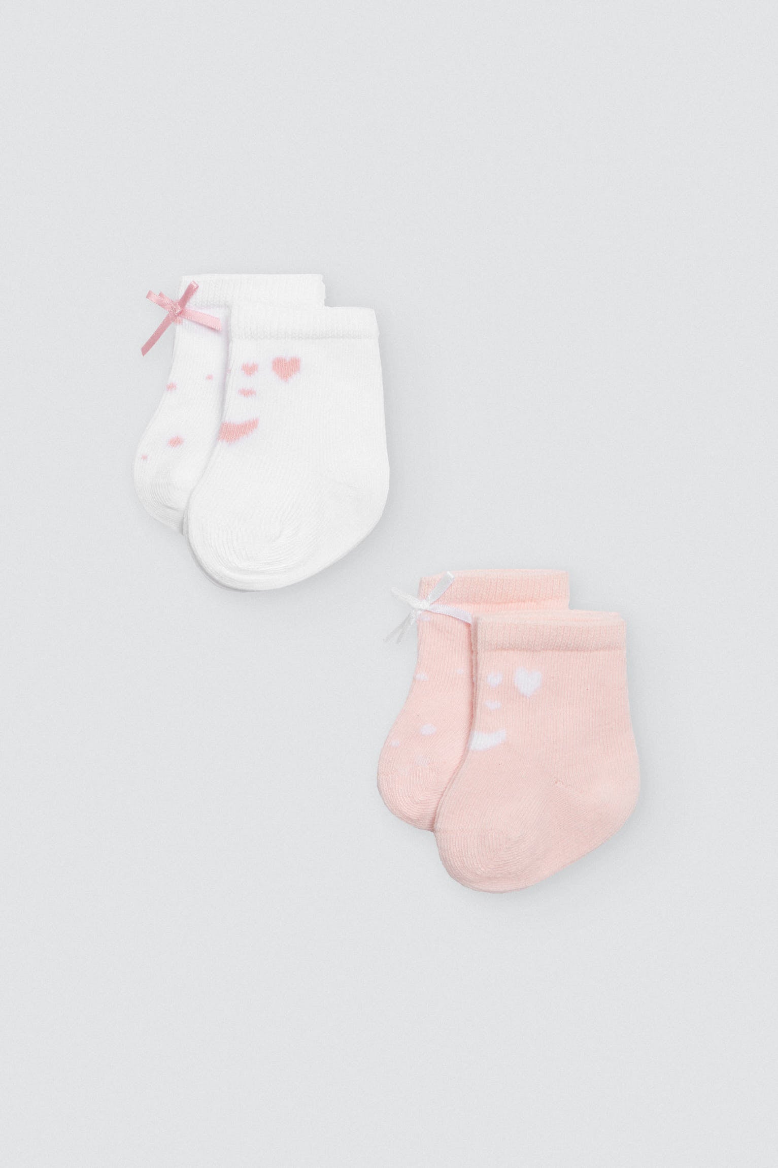 Pack 4 calcetines bebé recién nacido estampados rosa