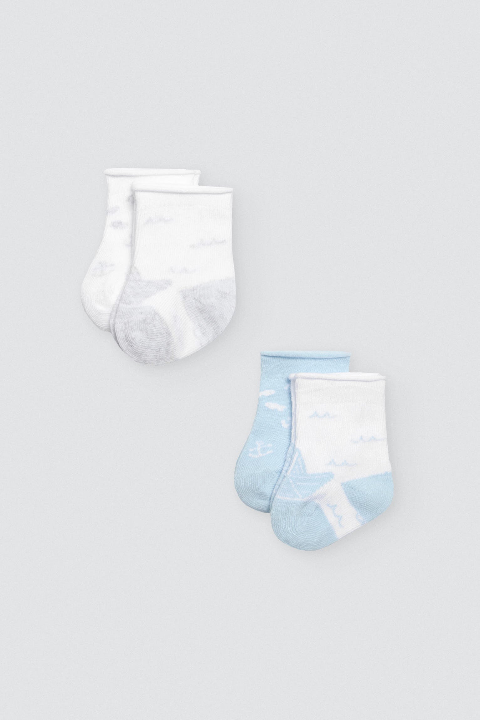 Pack 4 calcetines bebé recién nacido estampados azul