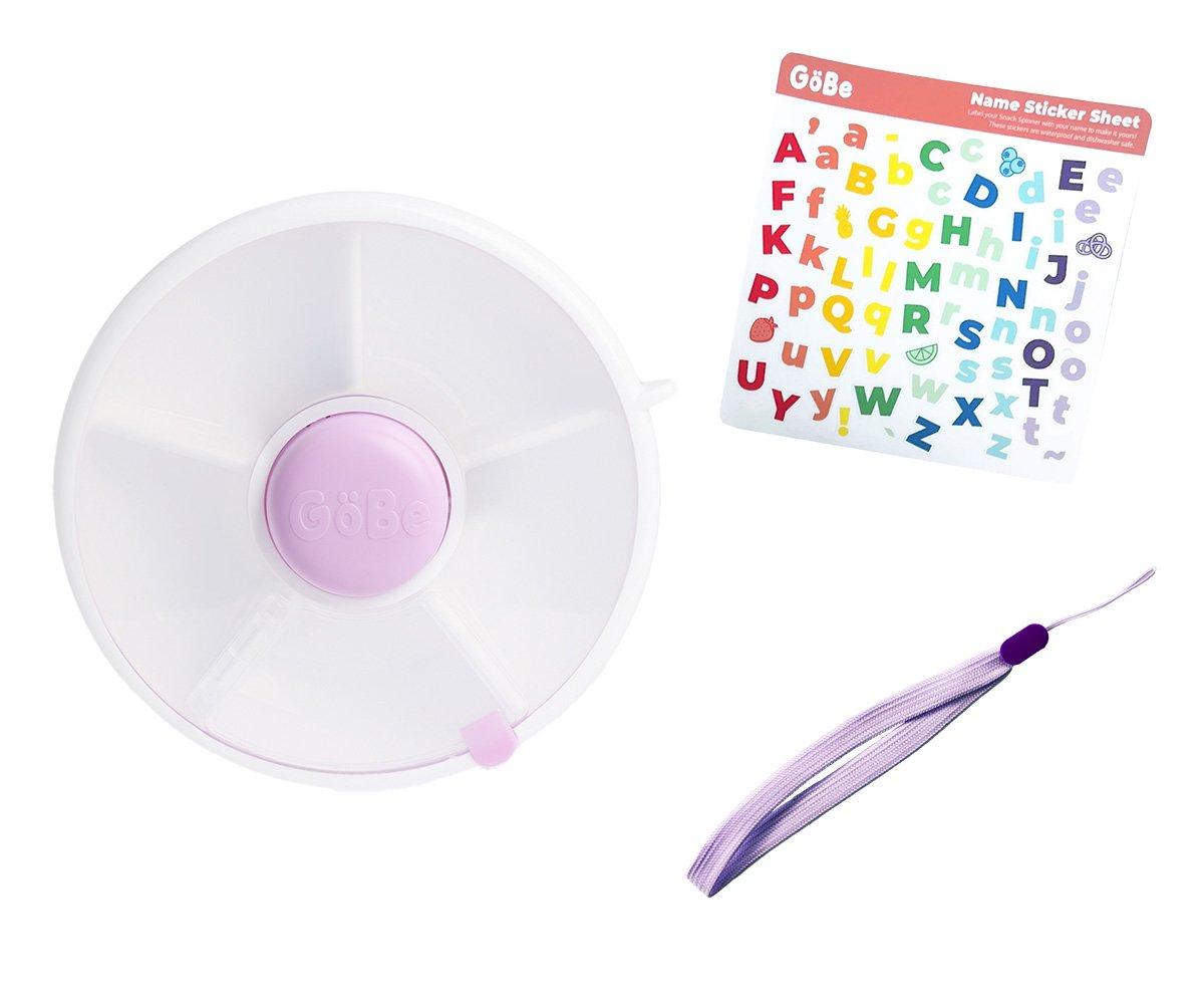 Caja Almuerzo Snack Spinner Flip, Correa de Mano y Hoja de Pegatinas Taro Purple - GöBe