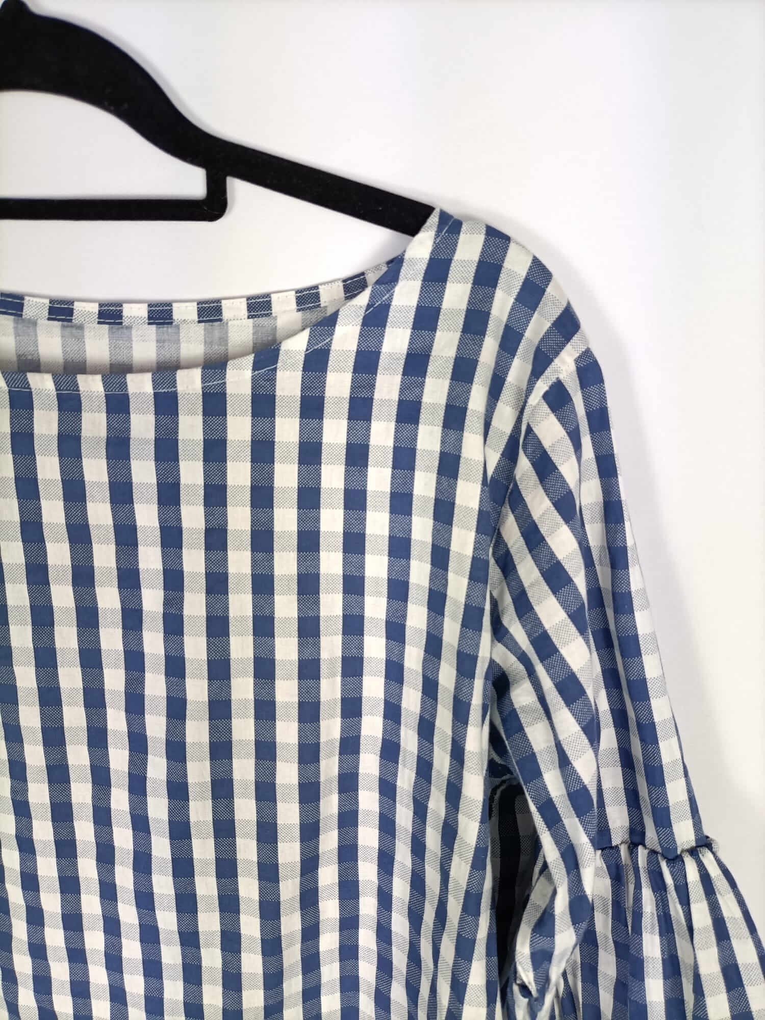 OTRAS. Blusa cuadros azul y blanca T.s/m