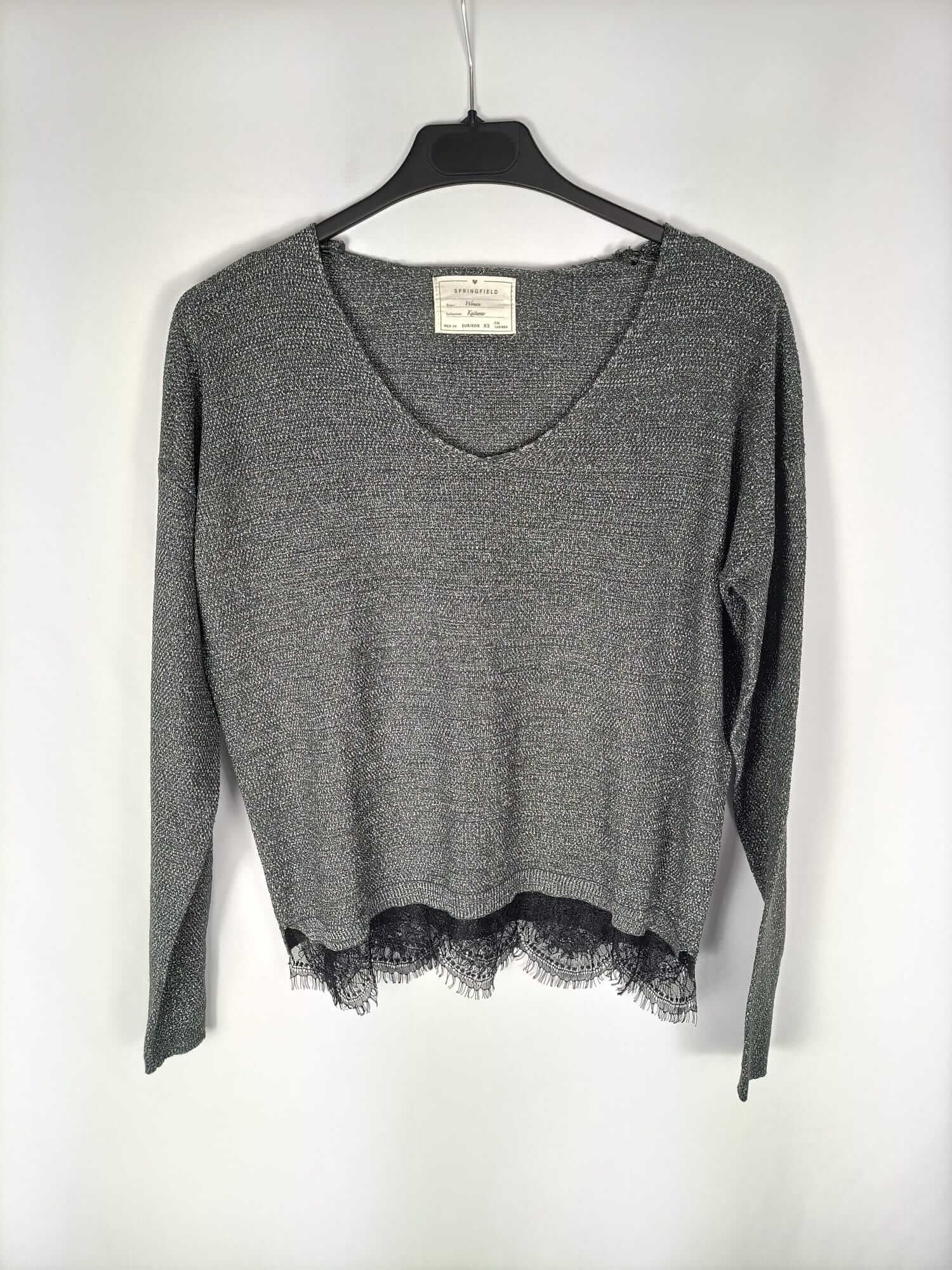 SPRINGFIELD. Jersey hilos plateados T.xs