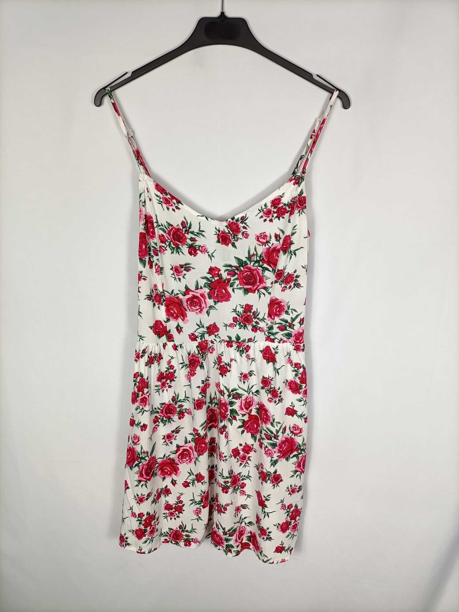 H&M. Vestido corto flores T.38