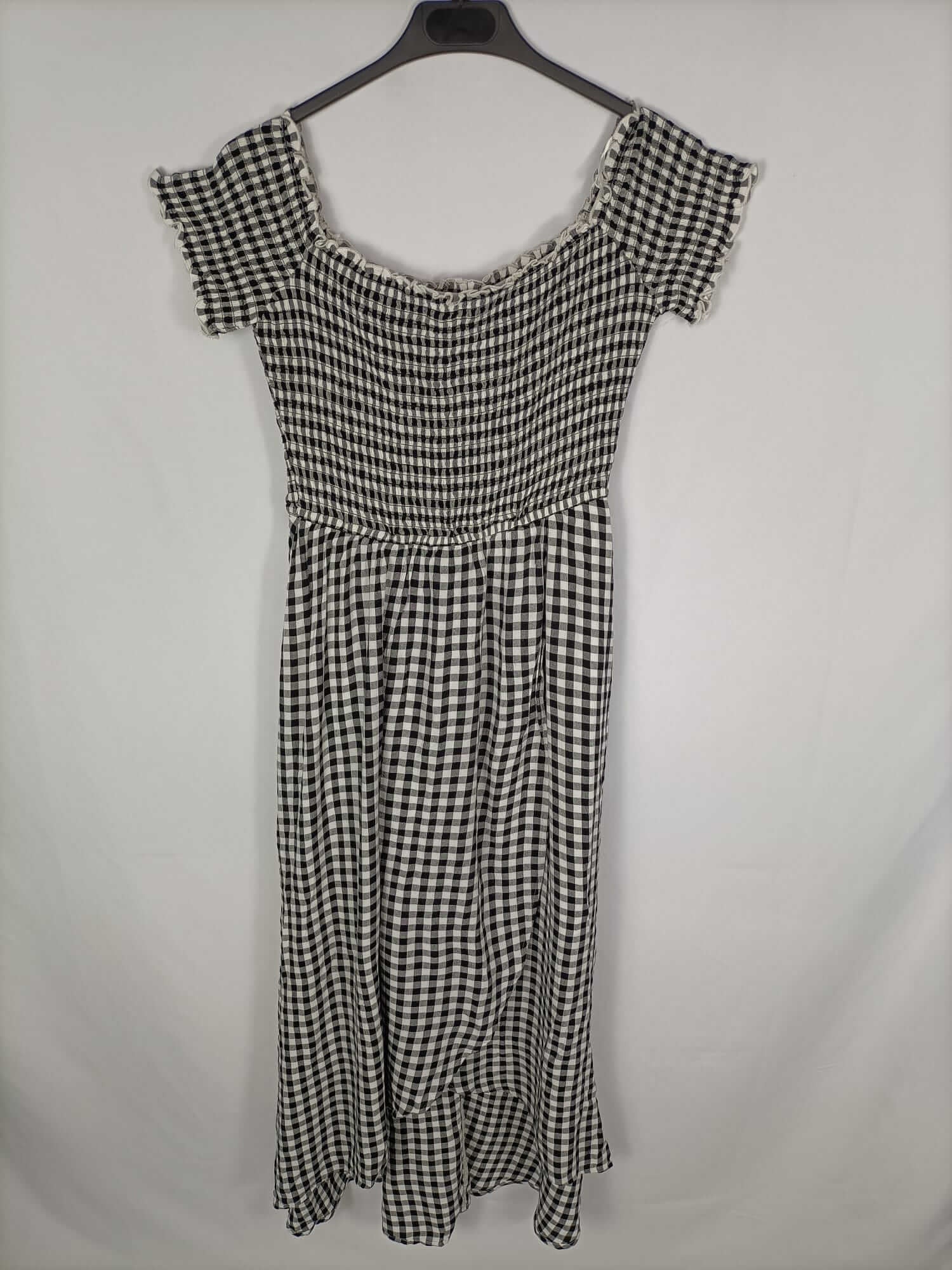 HOLLISTER.Vestido midi cuadros vichi T.m