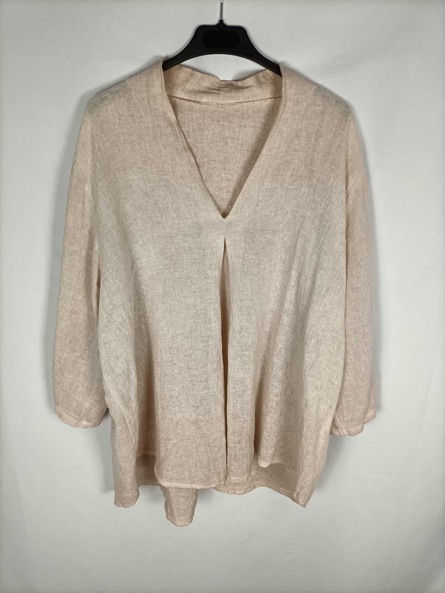 OTRAS.Blusa oversized lino rosita TU