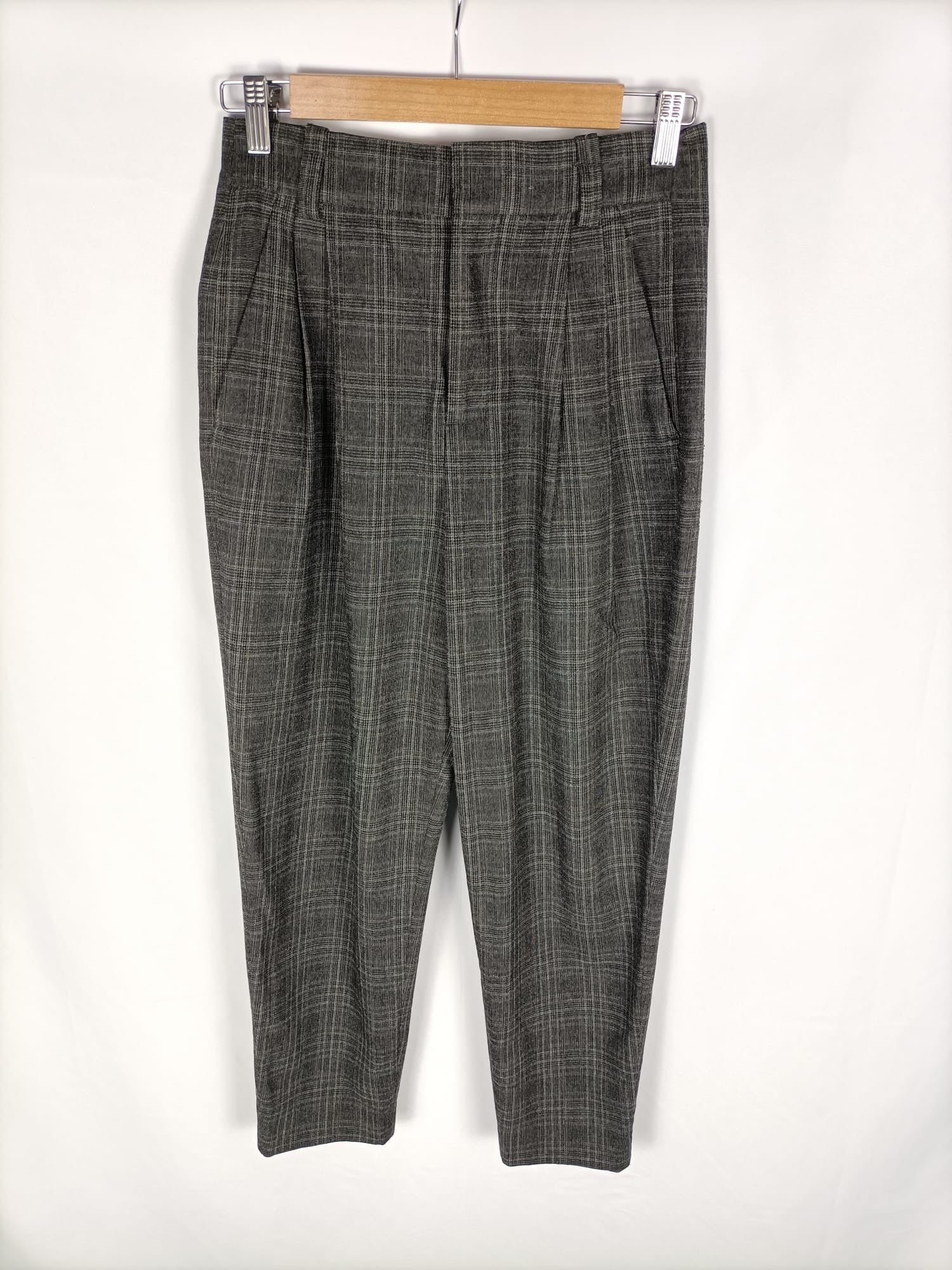 ZARA. Pantalón fluido cuadros T.xs