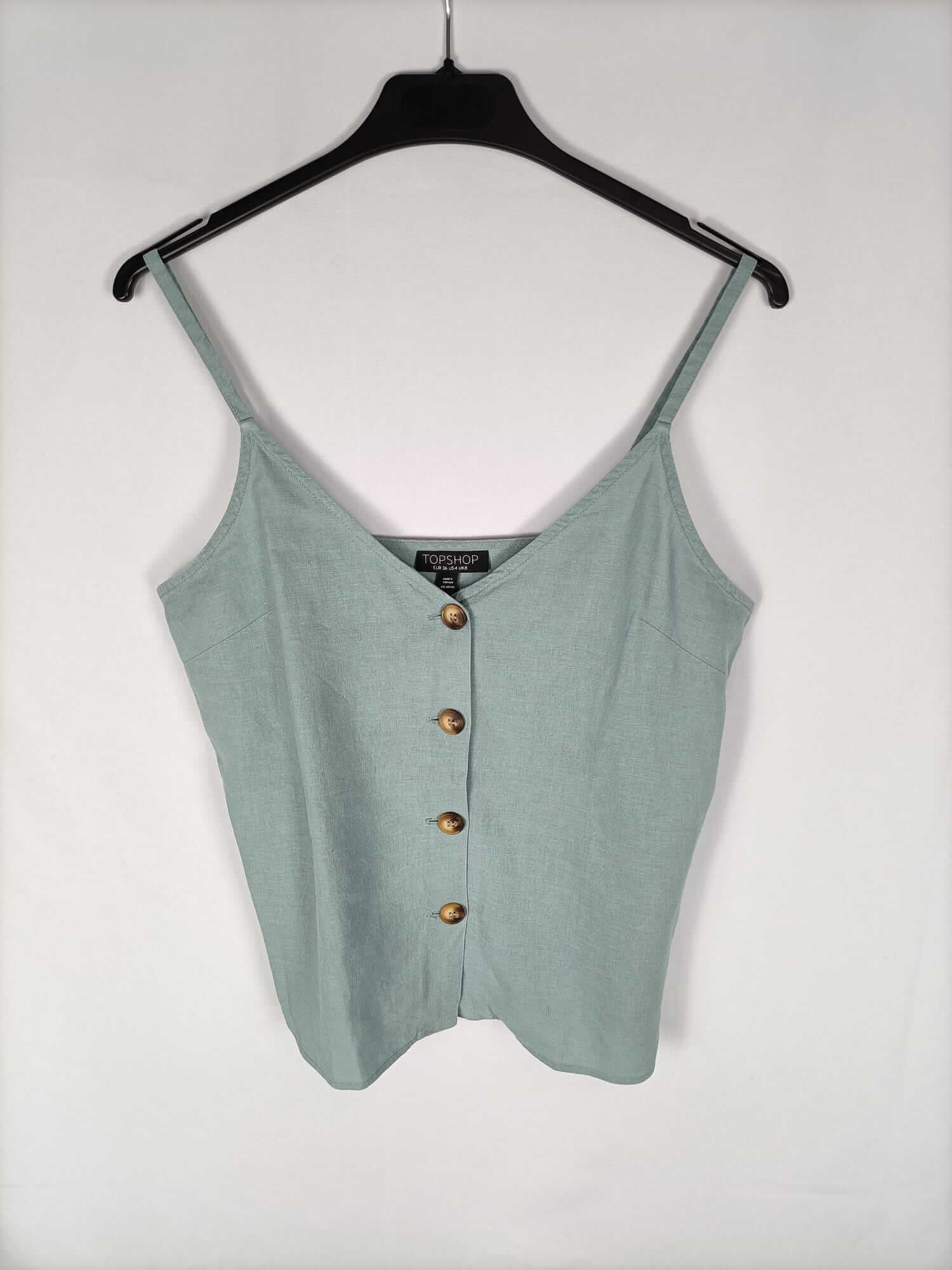 TOPSHOP.Top verde agua lino T.36