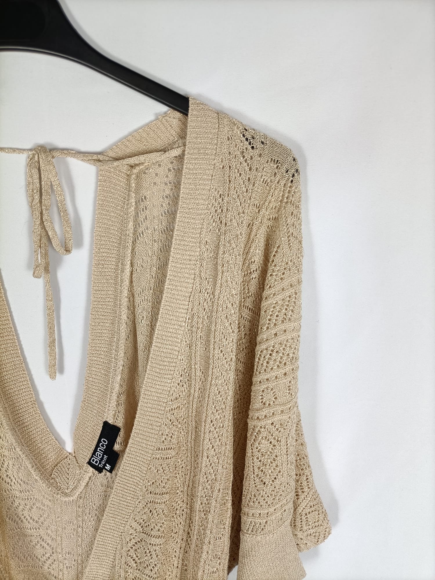 BLANCO.Top punto beige T.m