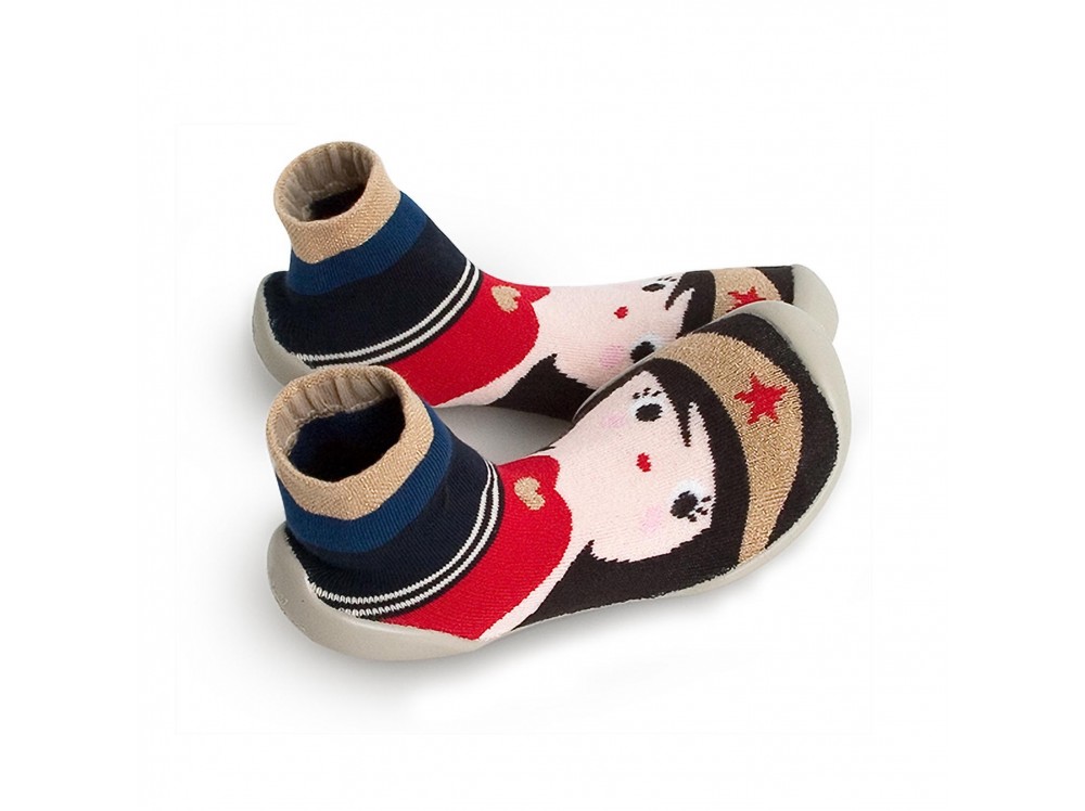 Zapatilla para casa calcetín supergirl dorado Collegien