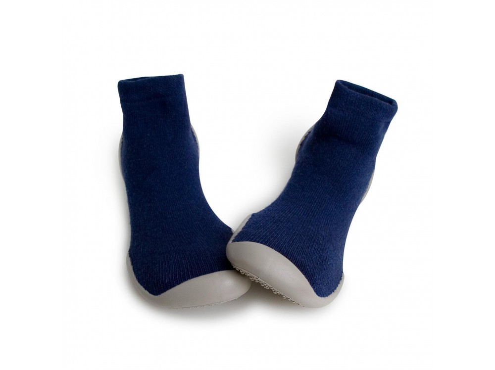 Zapatilla para casa calcetín liso azul Collegien