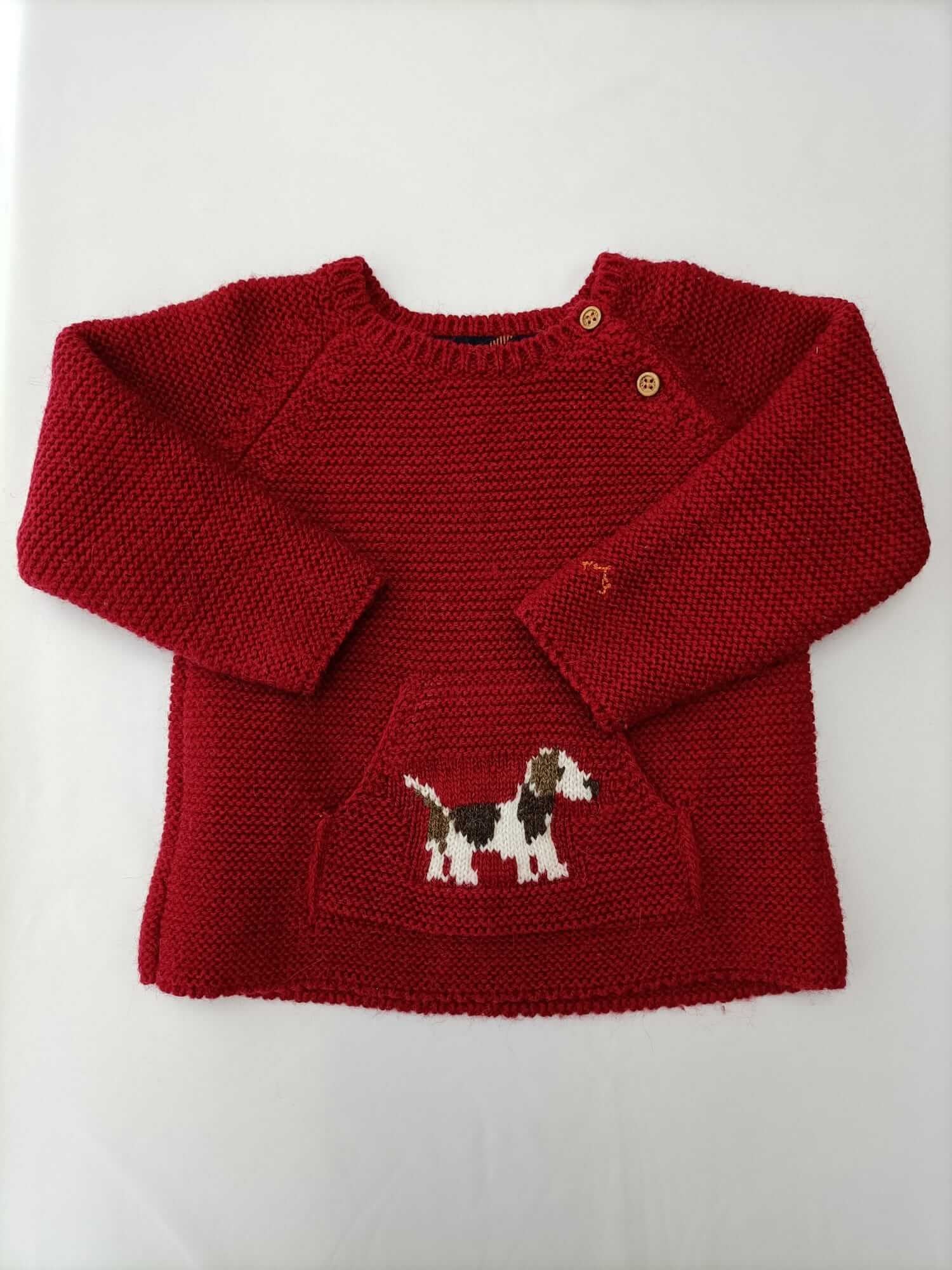 NANOS. Jersey rojo perrito T.18m