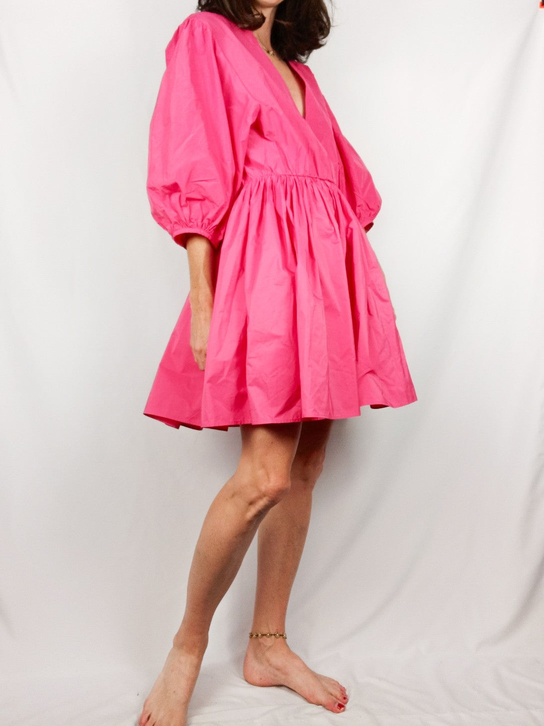 H&M. Vestido rosa cortito T.36