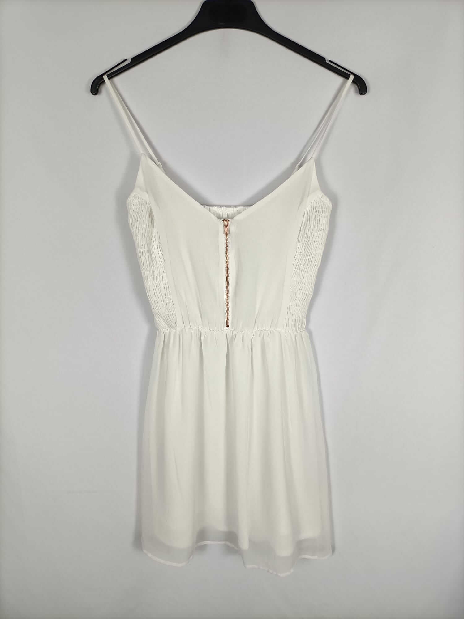 OTRAS.Vestido blanco nido de abeja TU (S/M)