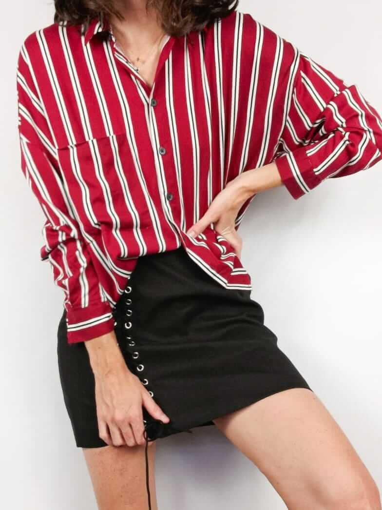 BERSHKA.Blusa rayas T.m