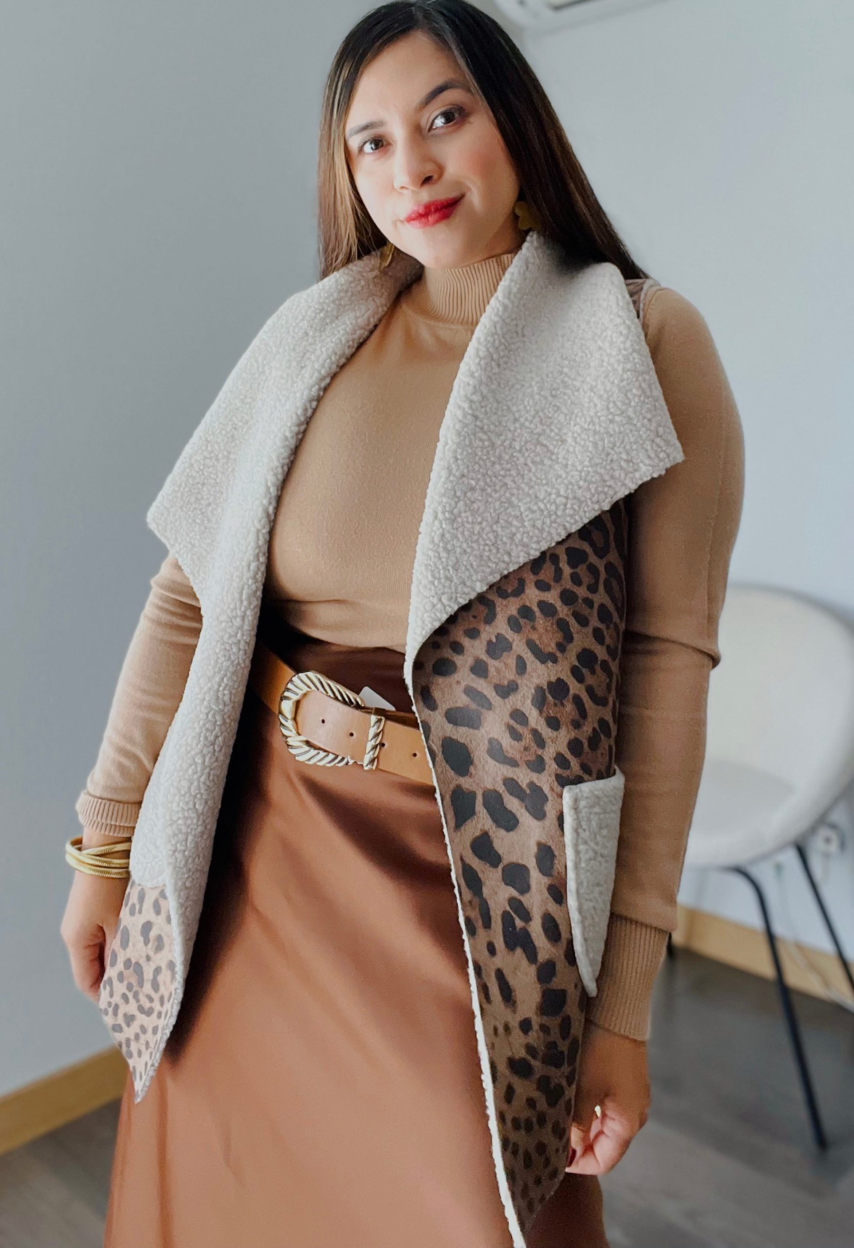 Chaleco abierto Animal print