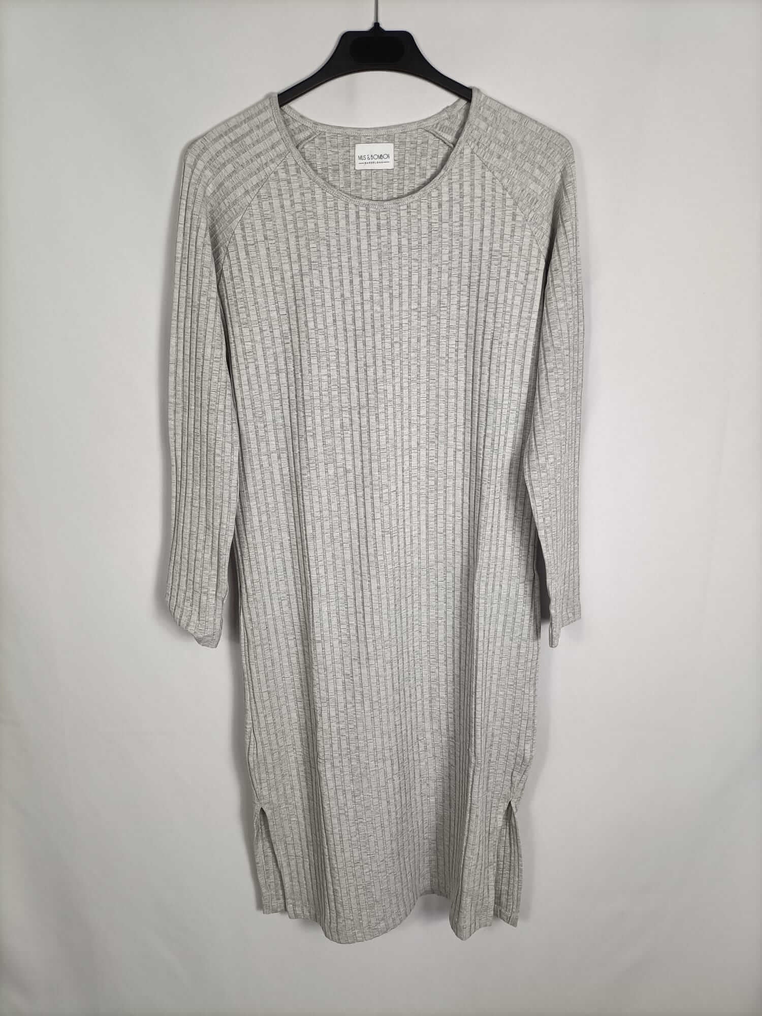 MUS & BOMBON. Vestido gris canalé Tu (s/m)