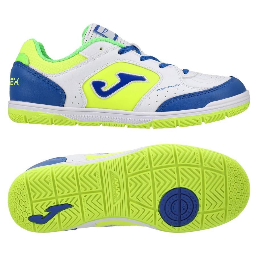 Joma Top Flex IN - Blanco/Azul real/Amarillo Niños