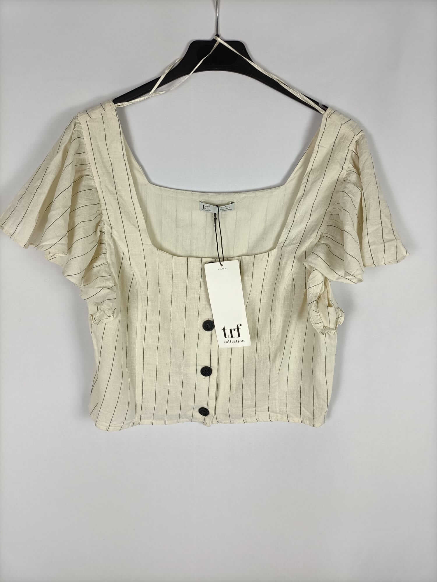 ZARA. Top beige rayas T.l