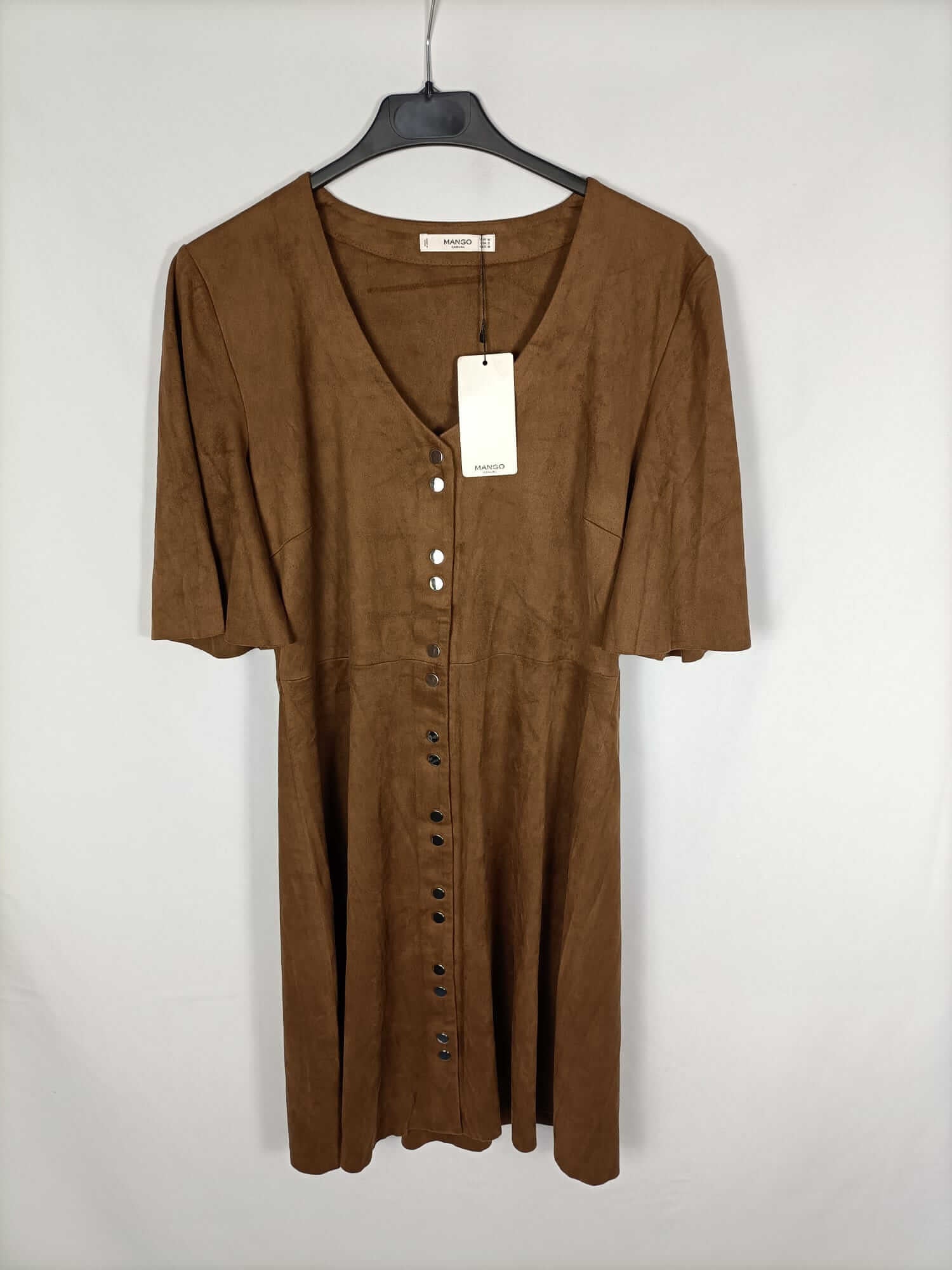 MANGO. Vestido antelina botones T.m