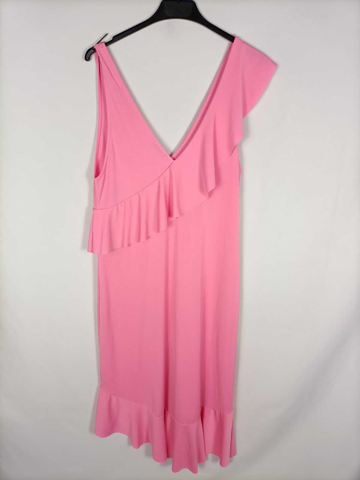 ZARA. Vestido midi rosa T.m