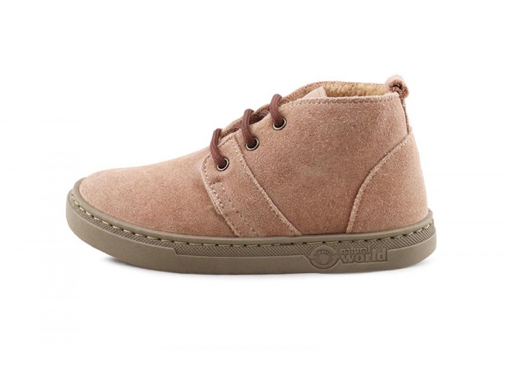 Bota ante maquillaje forrada y con cordón Natural World