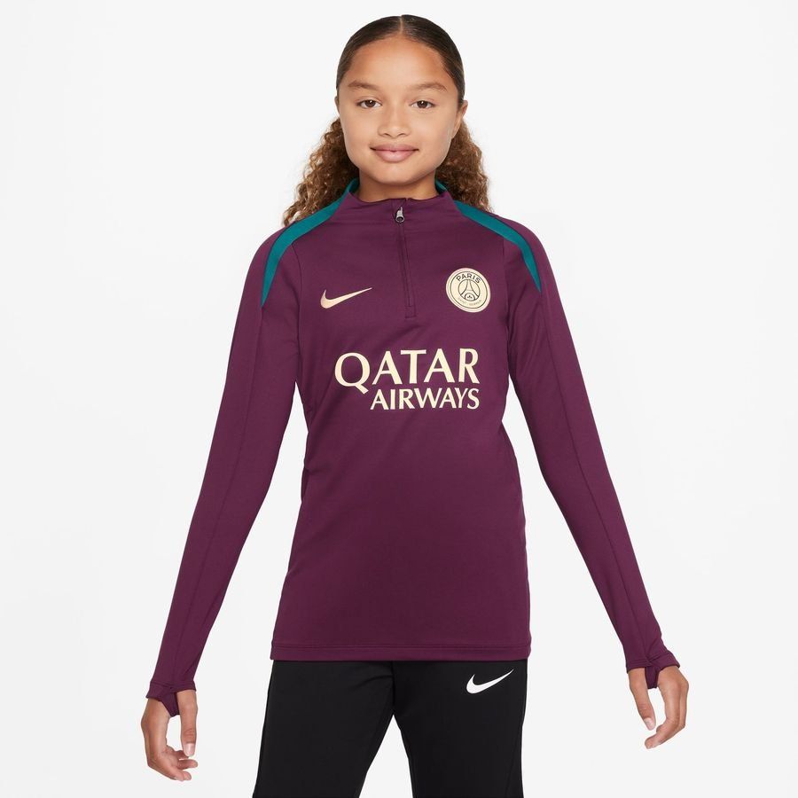 Paris Saint Germain Camisa de entrenamiento Dri-FIT Strike Drill - Bordeaux/Geode Teal/Helado de guayaba Niños