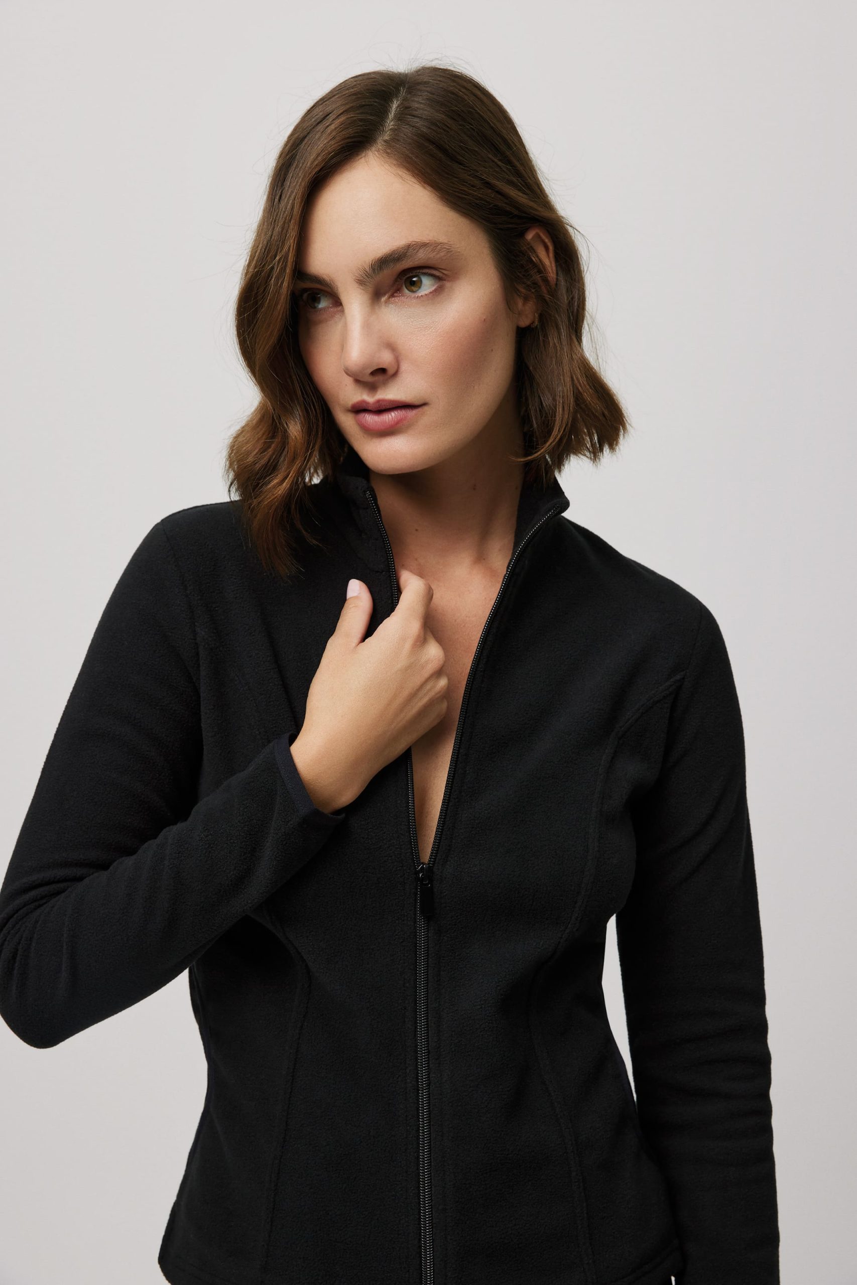 Chaqueta polar mujer negro
