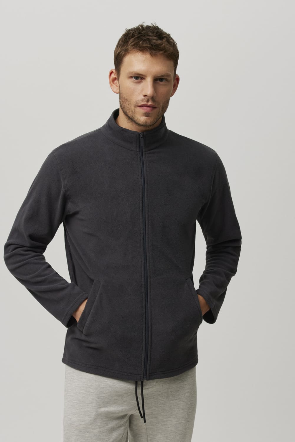 Chaqueta polar hombre marengo