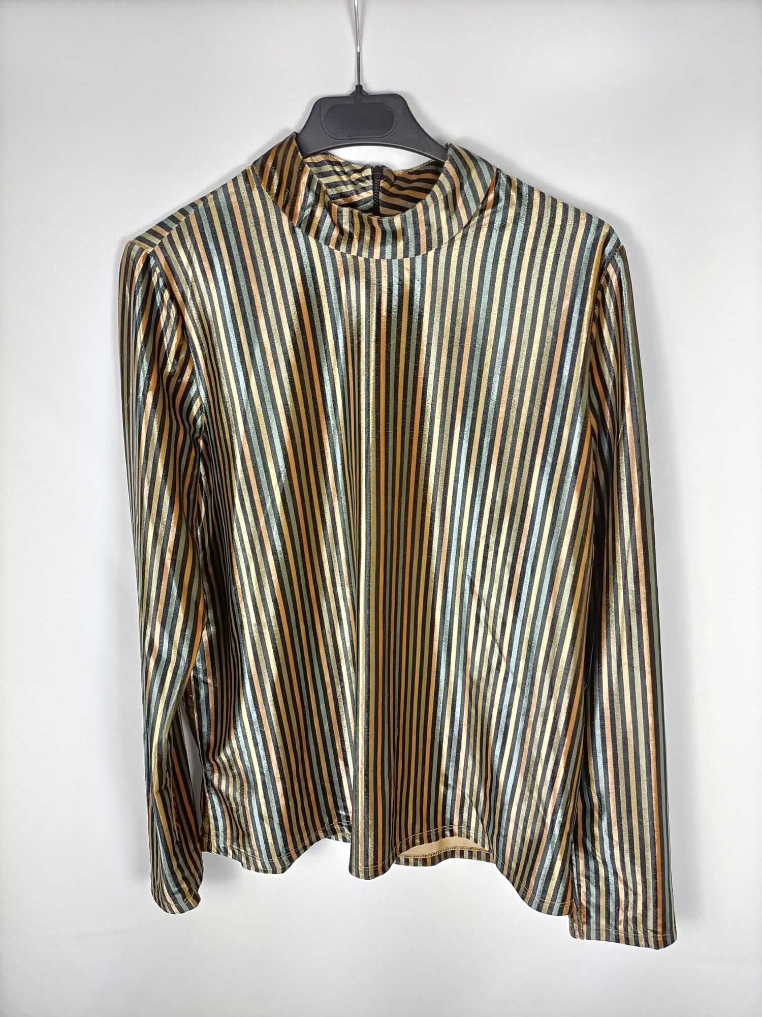 ZARA. Top terciopelo rayas T.m