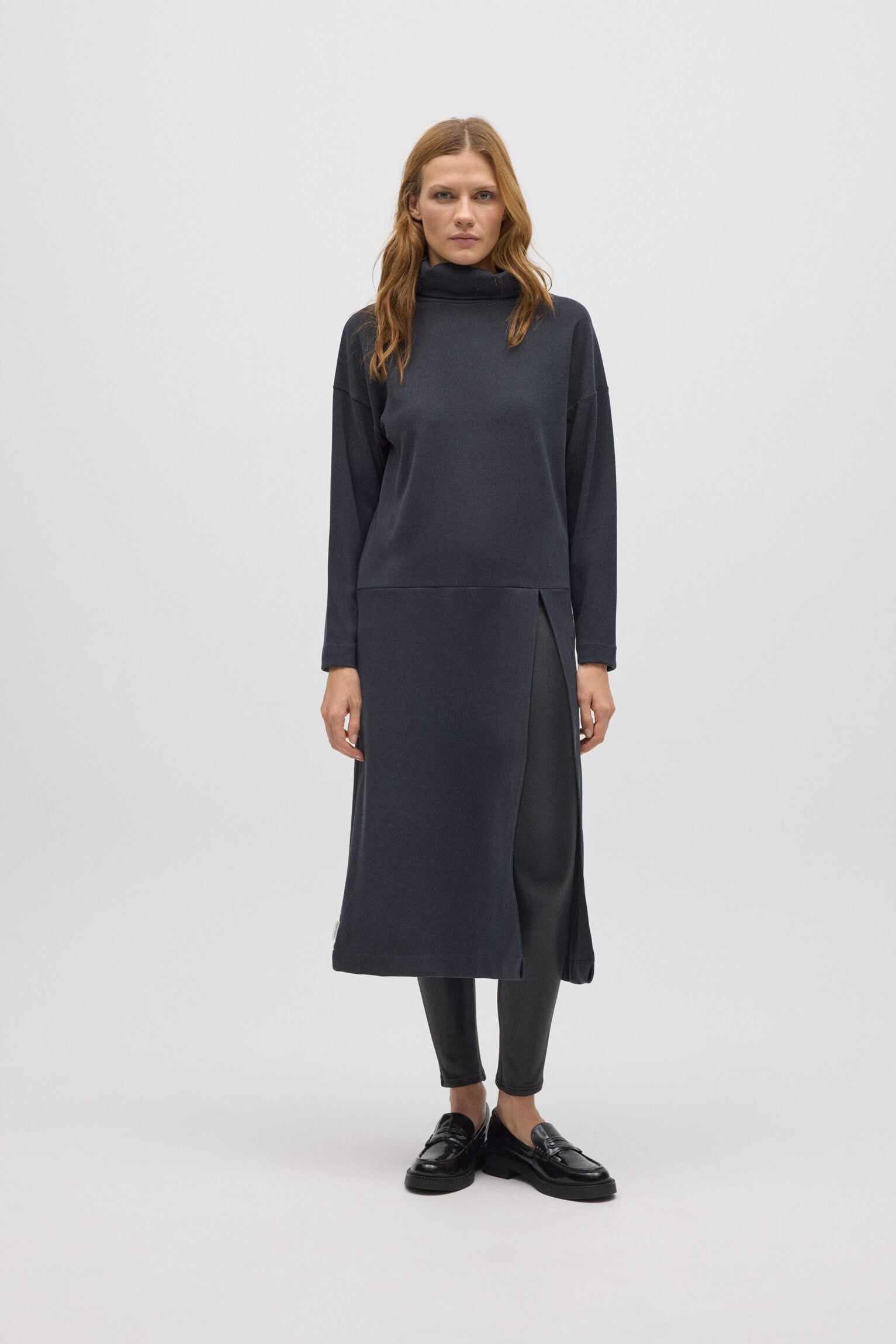 Jersey maxi con abertura cálido marengo