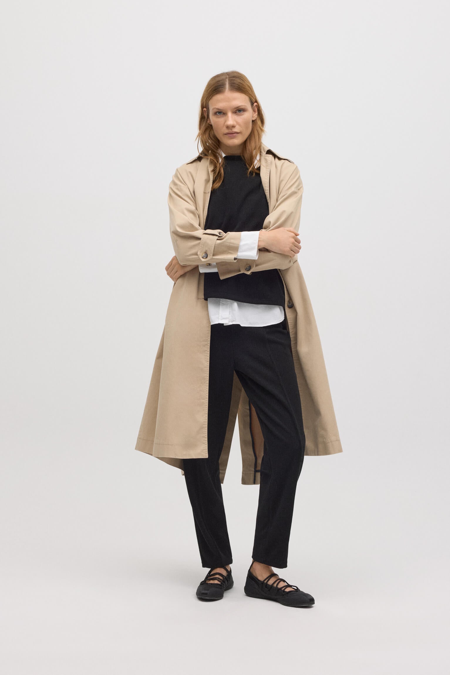 Pantalón efecto pana negro