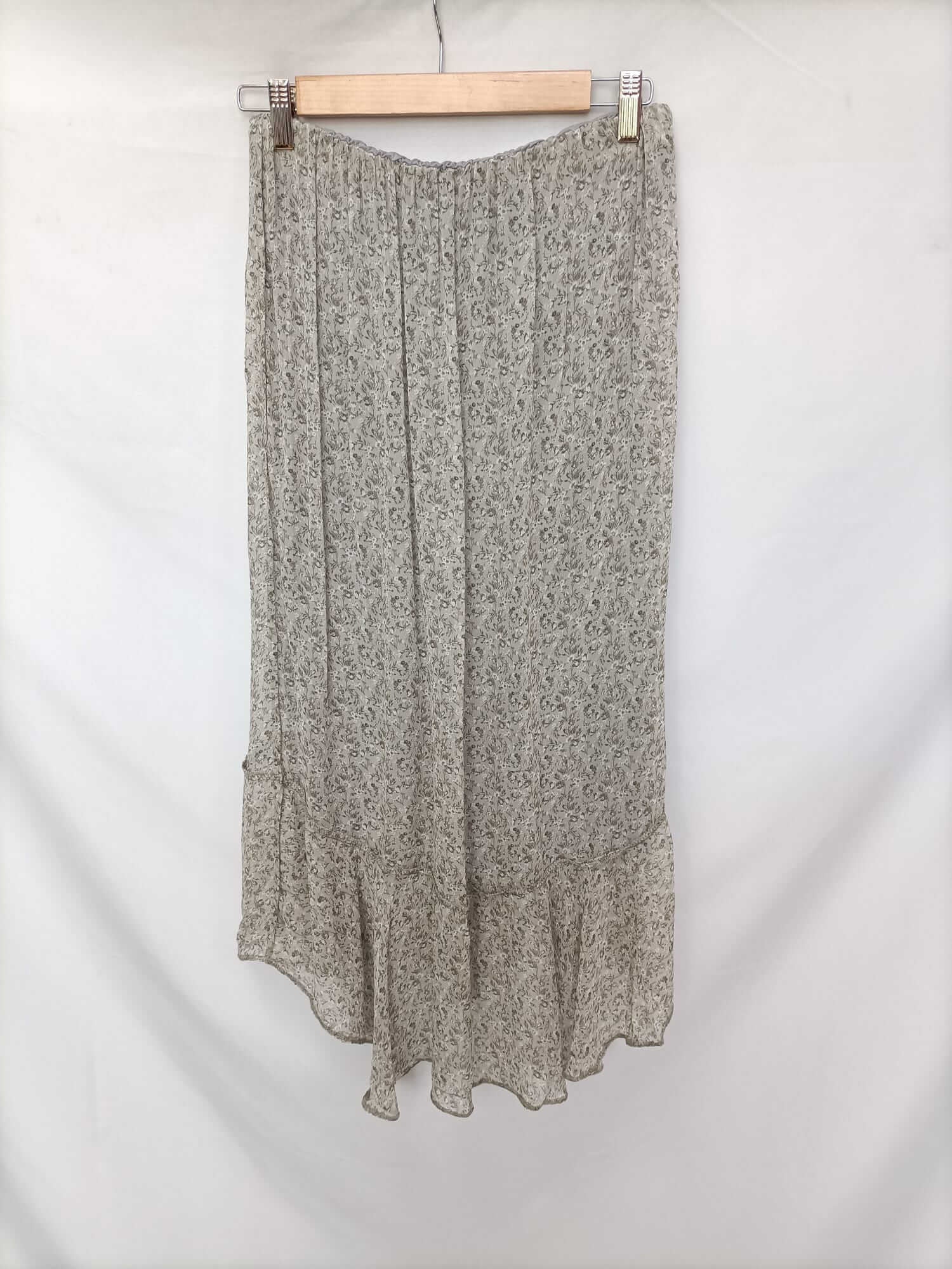 ESE O ESE. Flada midi gris flores T.s