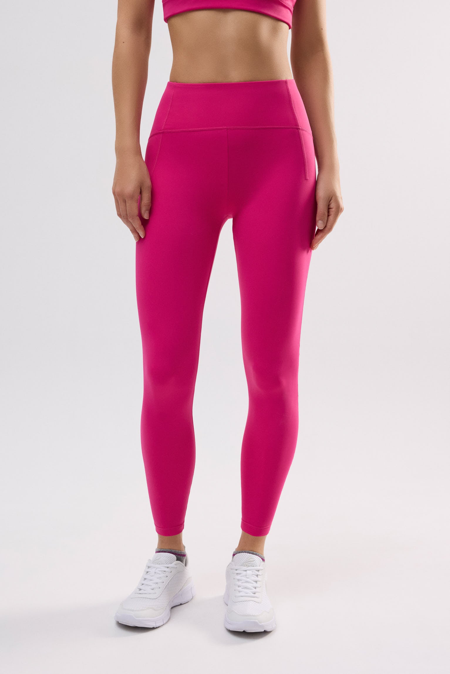 Leggings deportivos largos cintura alta fucsia