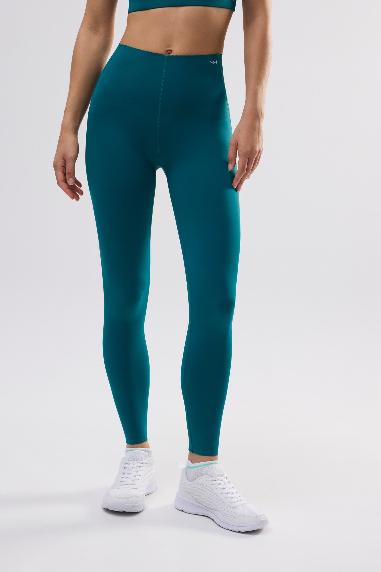 Leggings deportivos compressive largos vientre plano verde