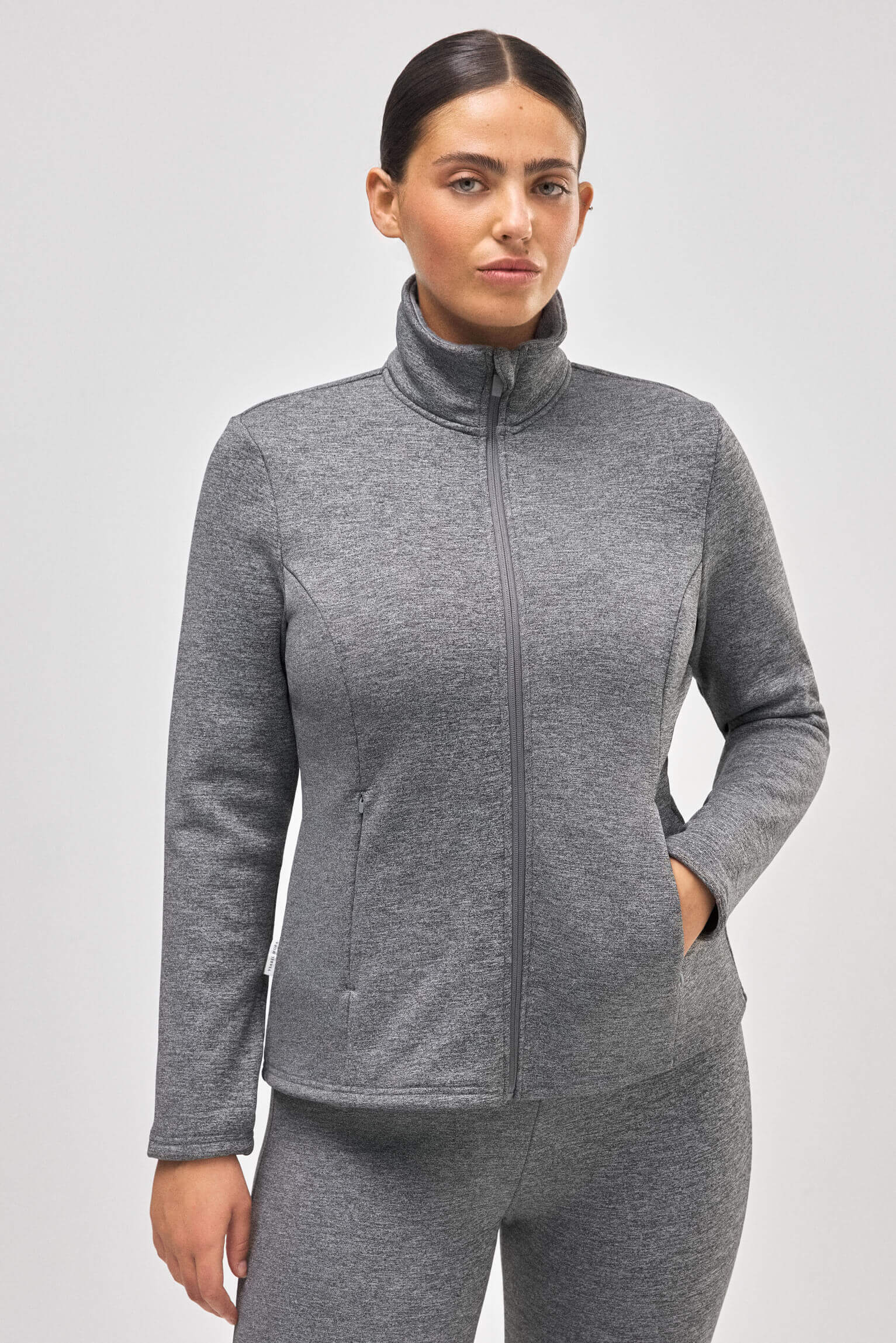 Chaqueta térmica ajustada deportiva gris