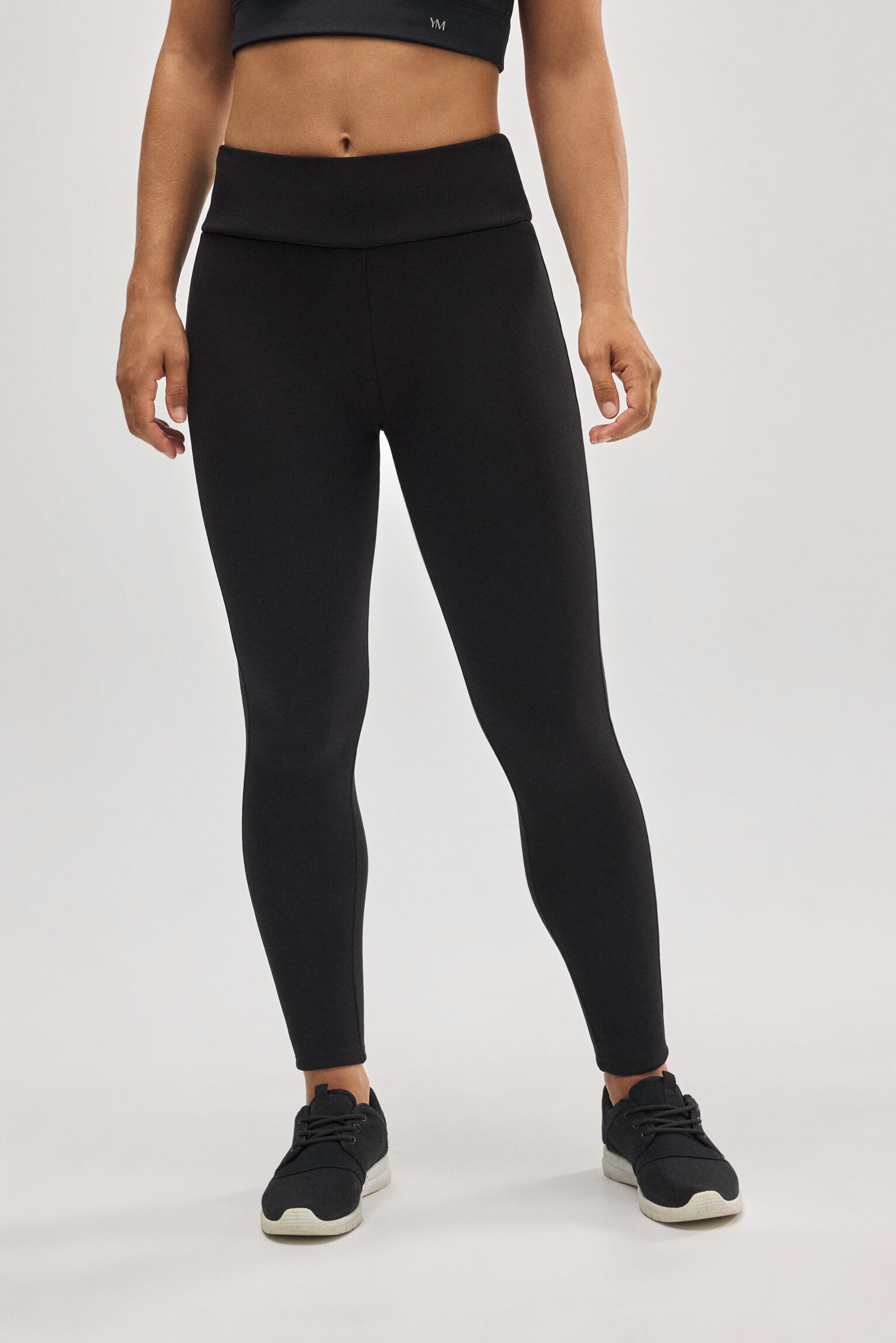 Leggings térmicos deportivos afelpado polar negro