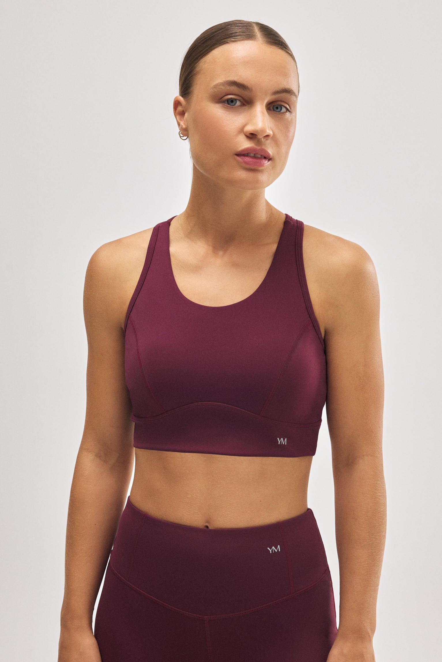 Sujetador deportivo espalda nadadora burdeos