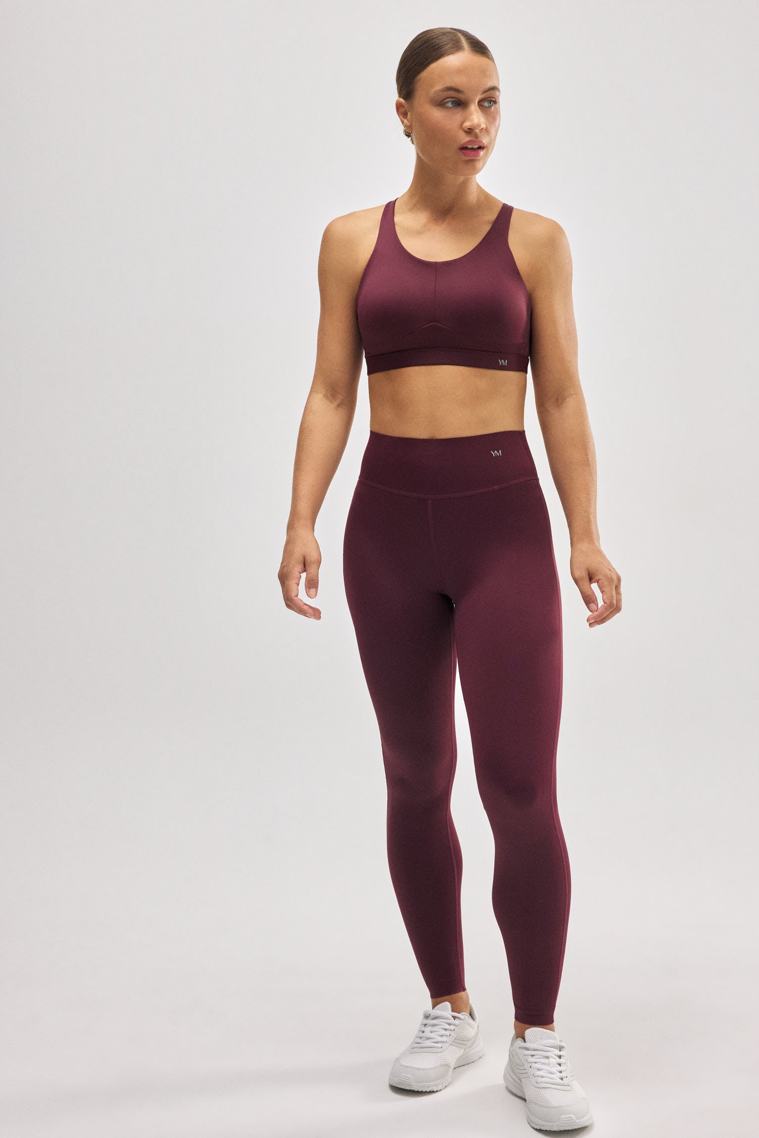 Leggings deportivos Compressive efecto push-up burdeos