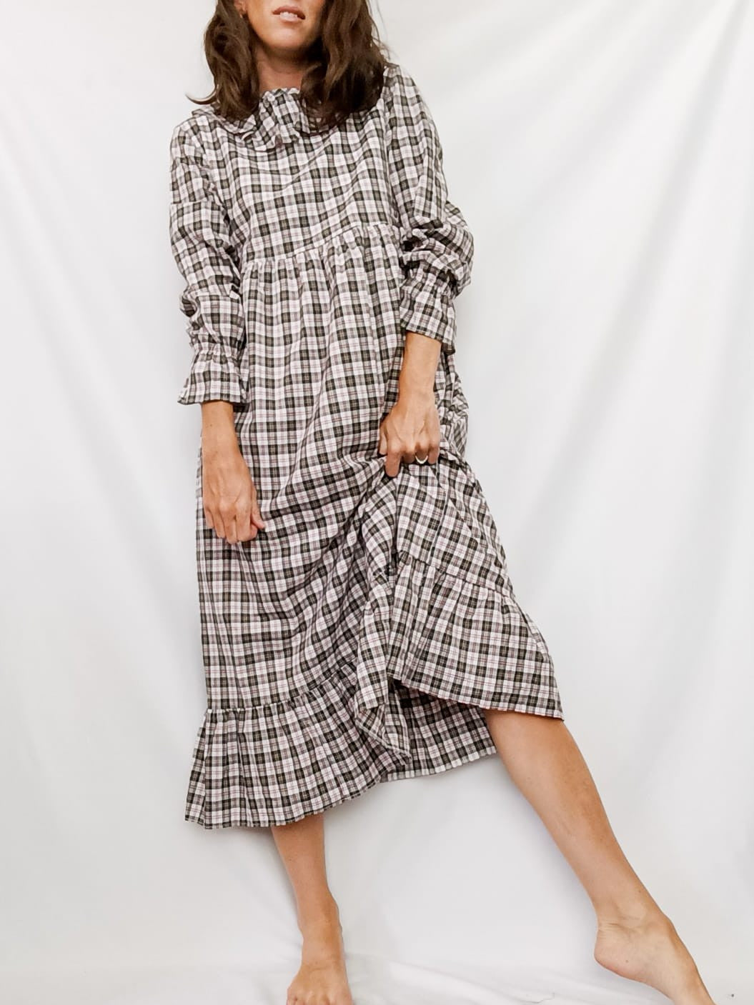 RITAVON. Vestido midi cuadros T.m