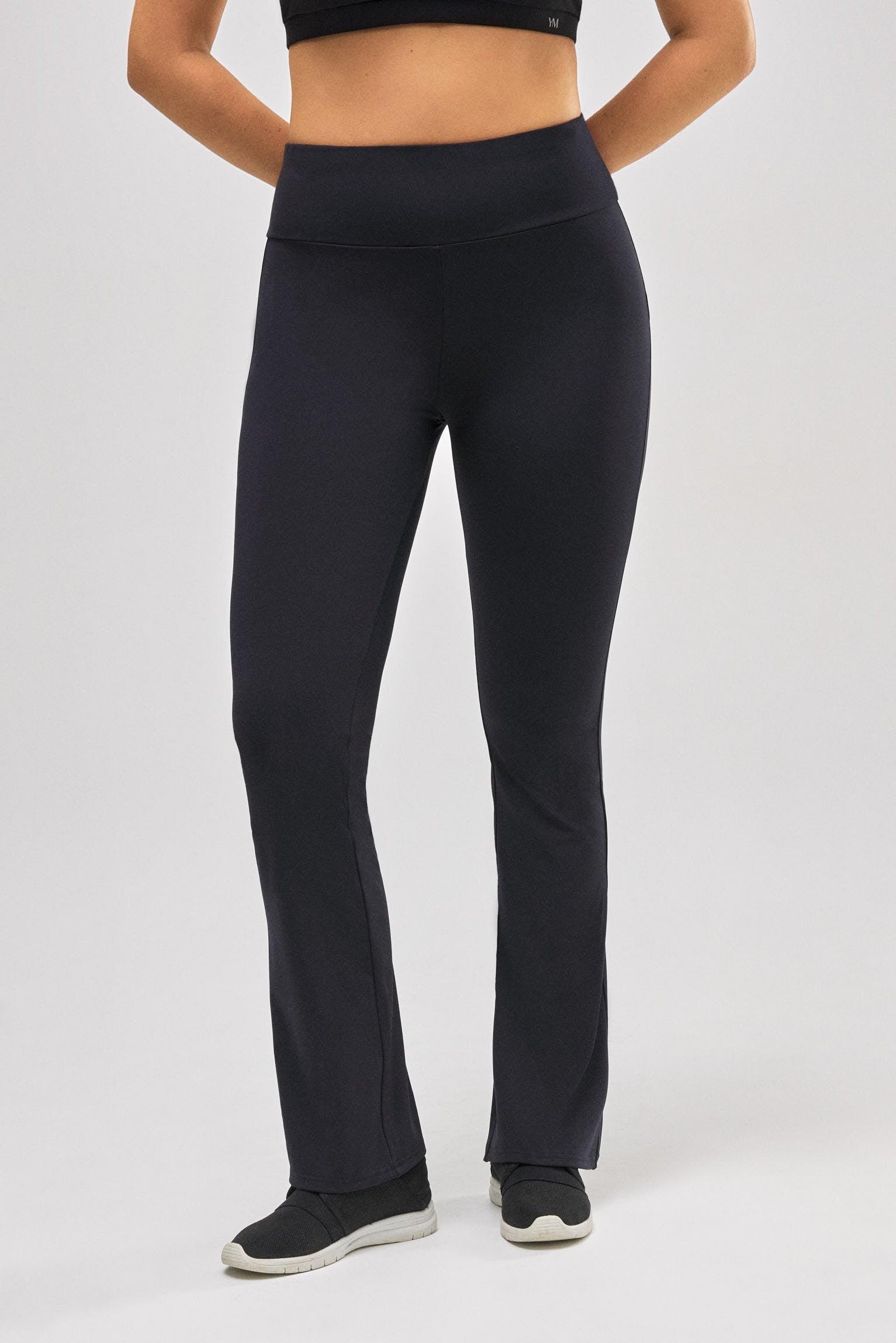 Leggings térmicos deportivos flare interior afelpado negro