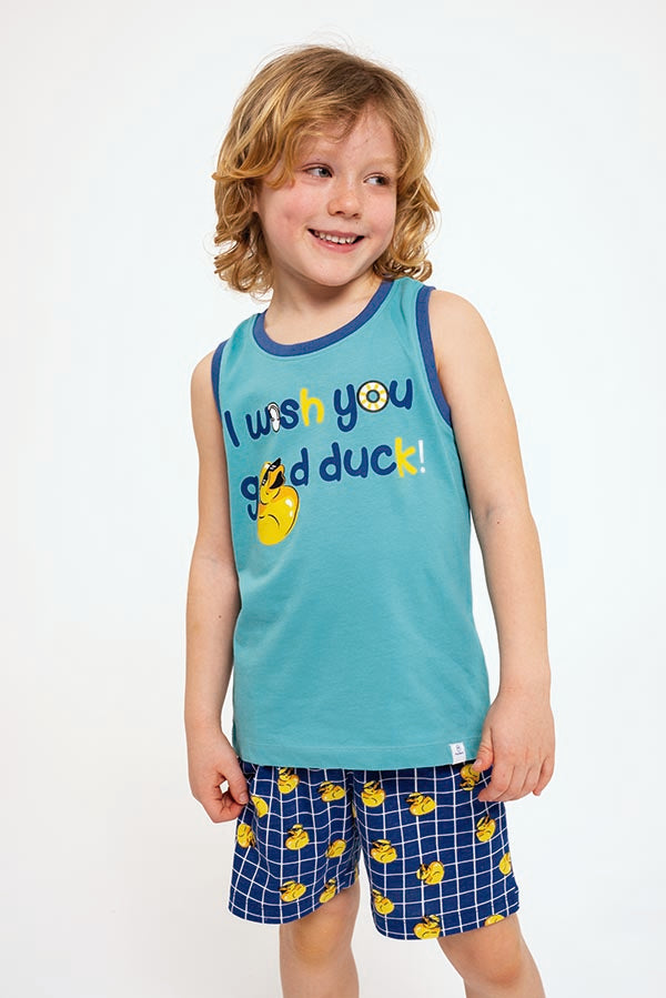 Pijama infantil tirantes algodón Good Duck azul | MUYDEMI