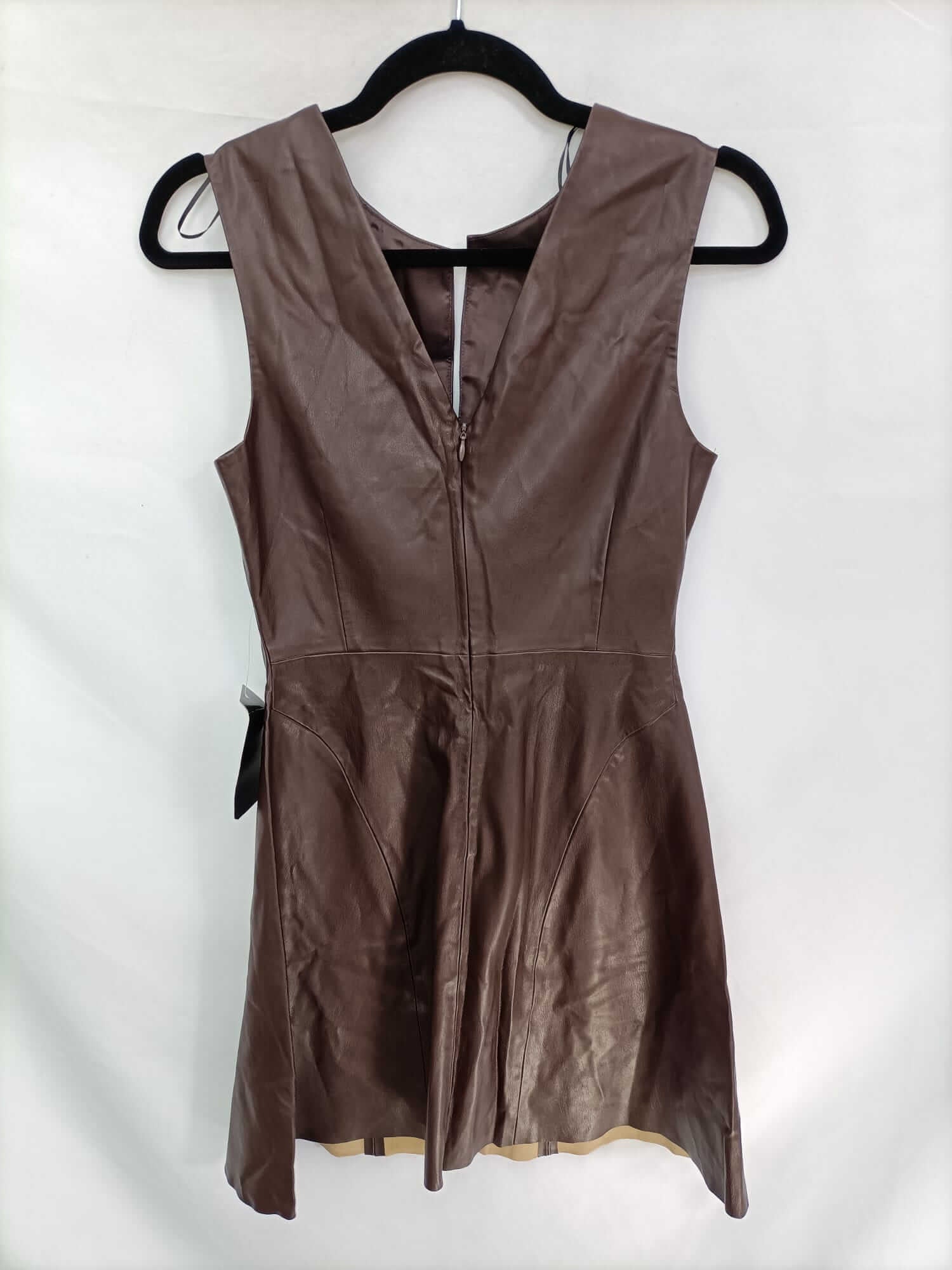 ZARA.Vestido corto marrón T.m