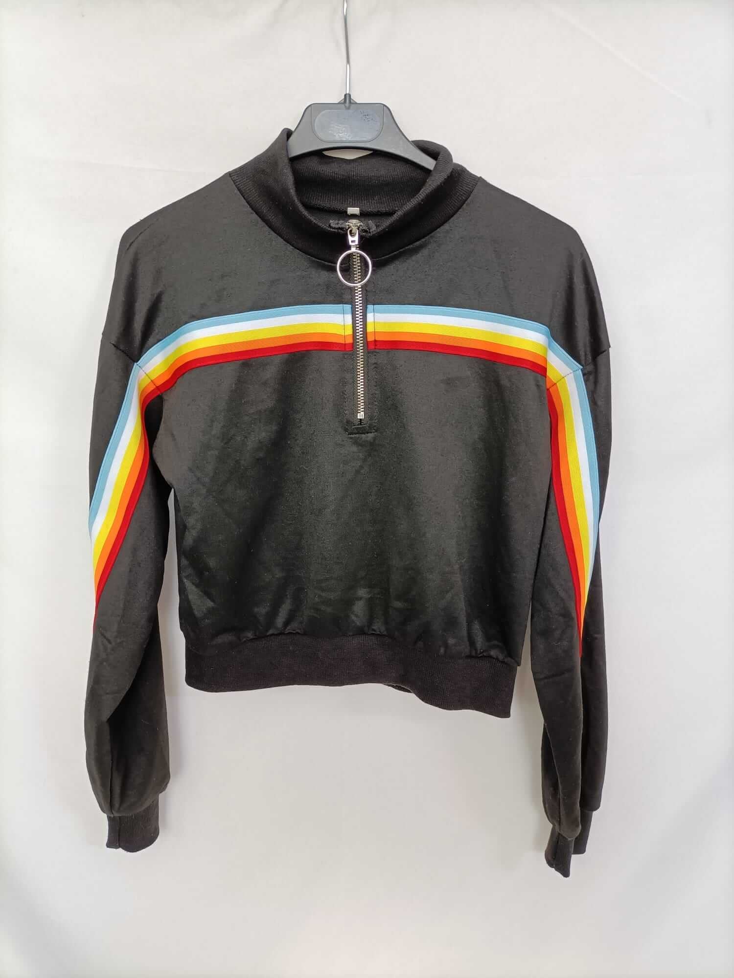 OTRAS. Sudadera negro colores T.s