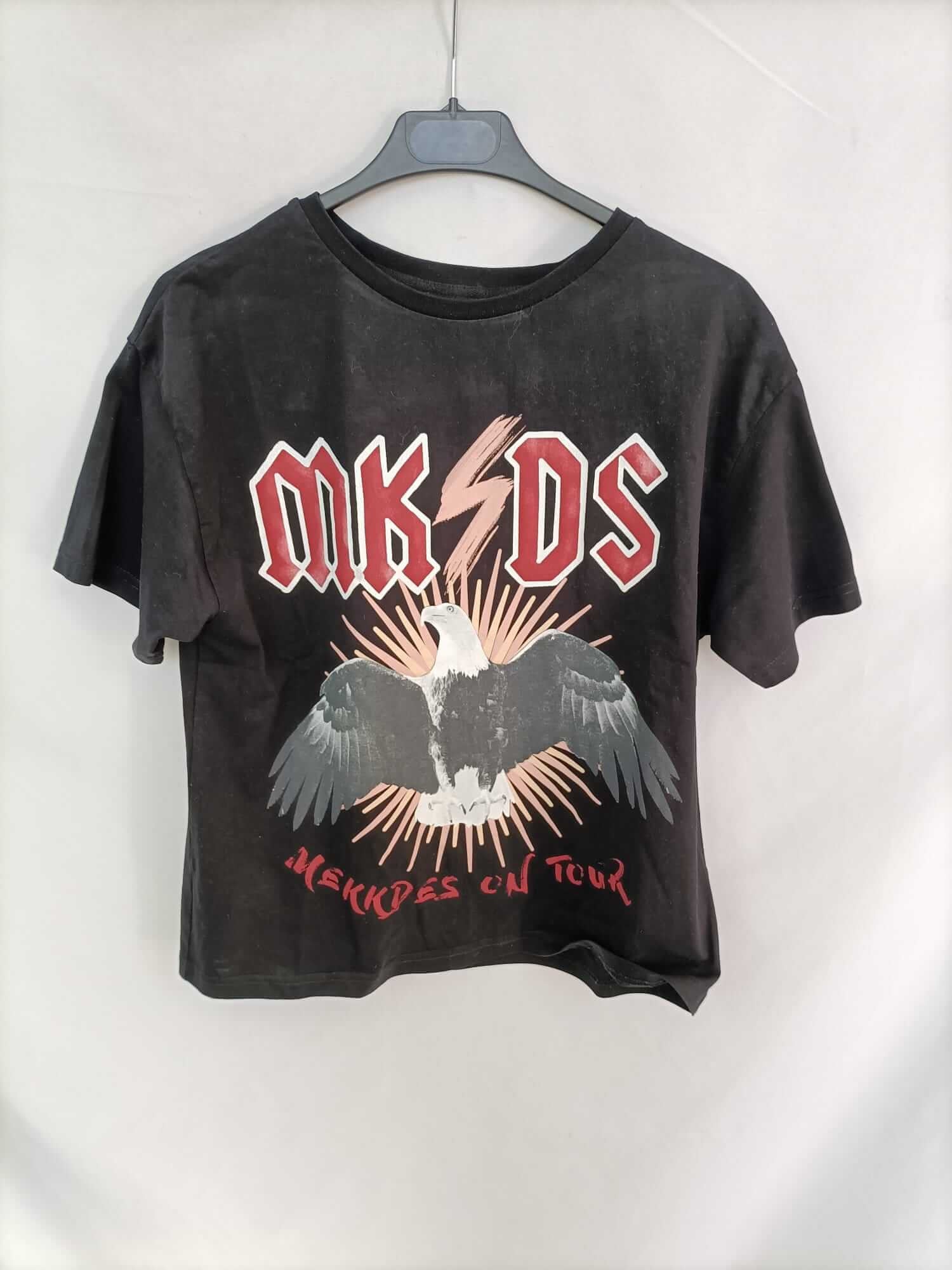 MEKKDES. Camiseta negra roquera T.xs/s