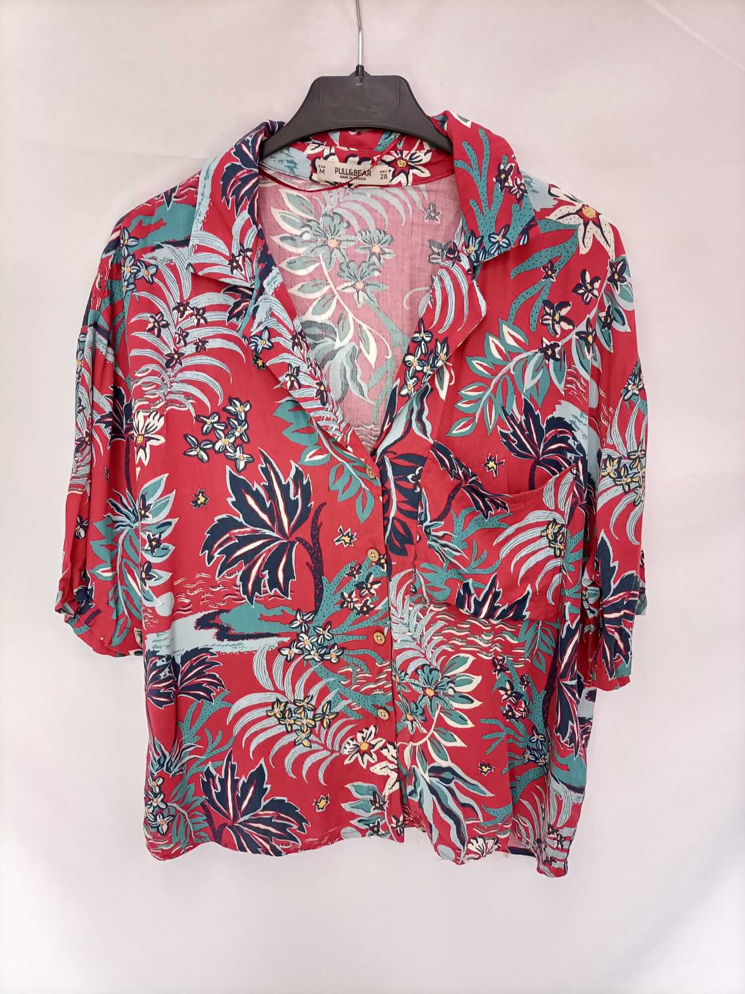 PULL&BEAR.Camisa burdeos T.m